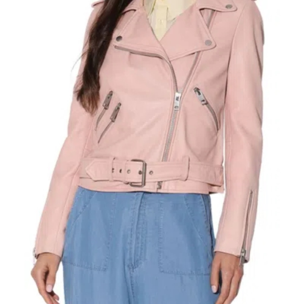 Bakers Light Pink Leather Jacket